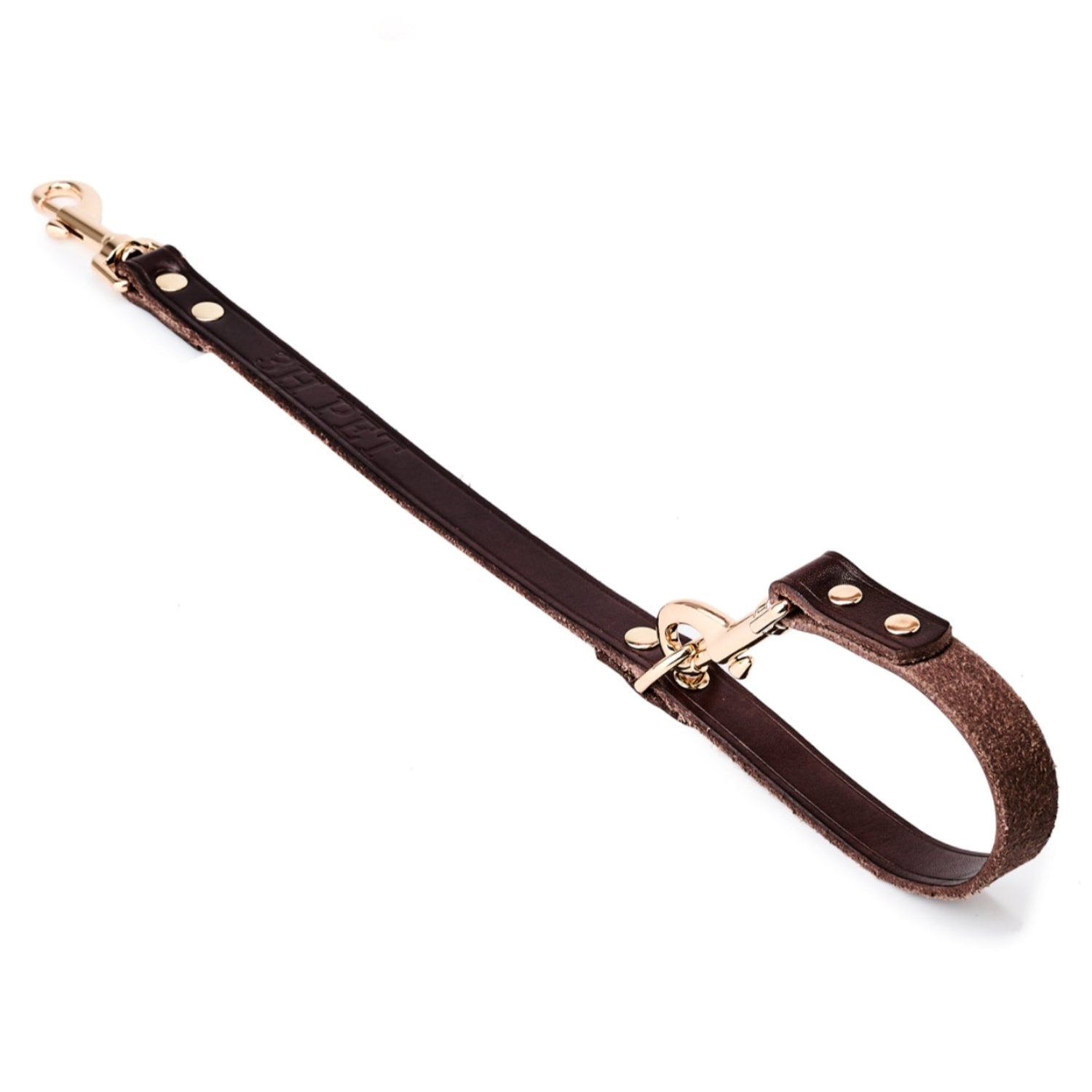 2 Dogs Leash Leather Leash Coupler Brown