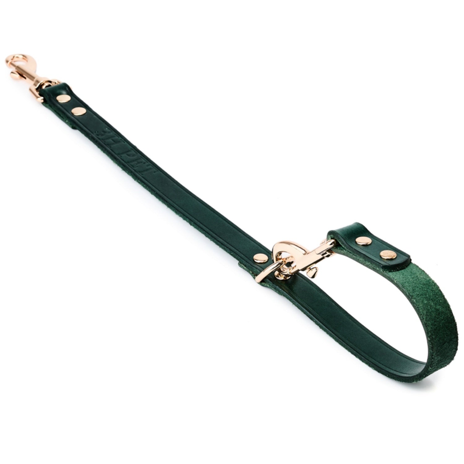 2 Dogs Leash Leather Leash Coupler Green
