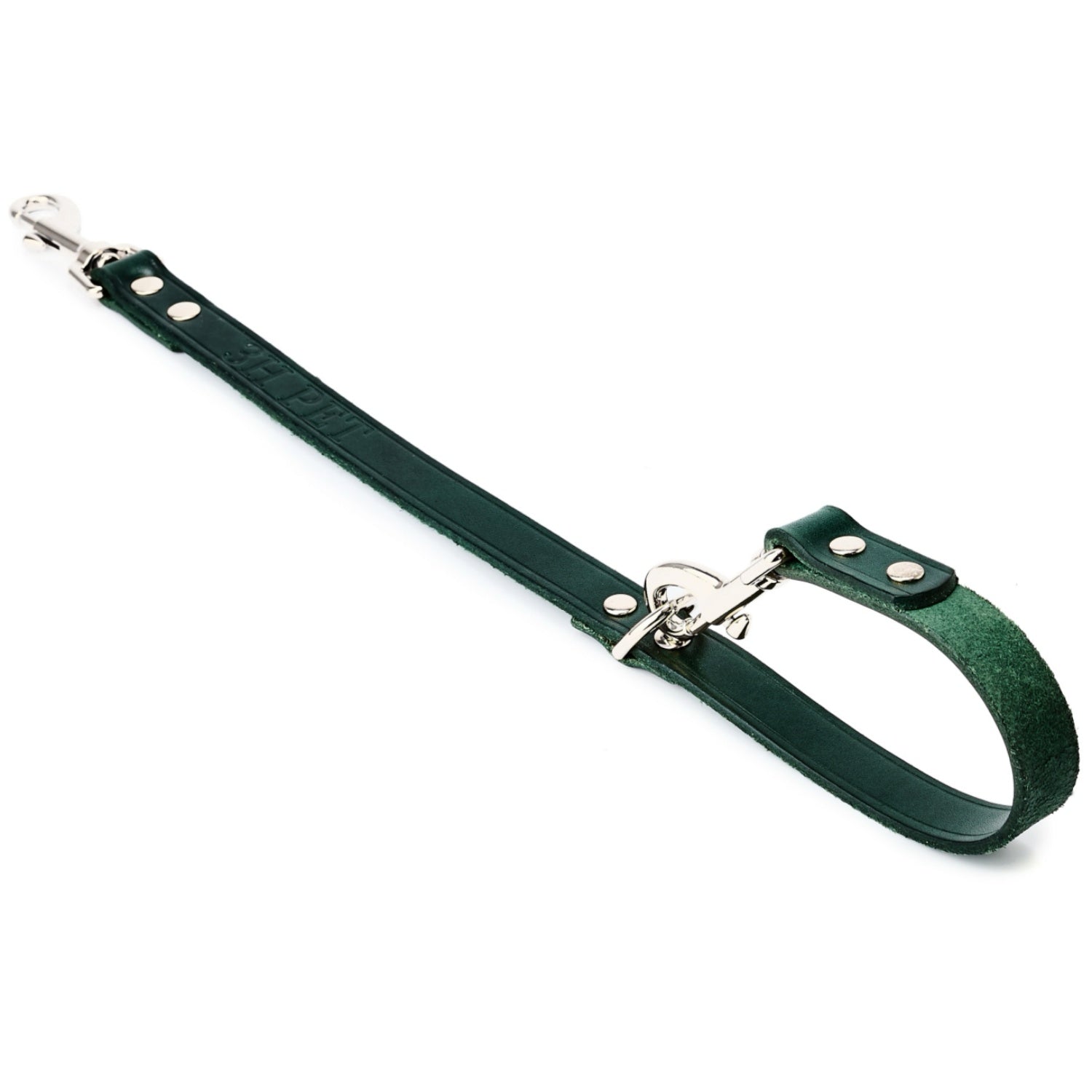 2 Dogs Leash Leather Leash Coupler Green