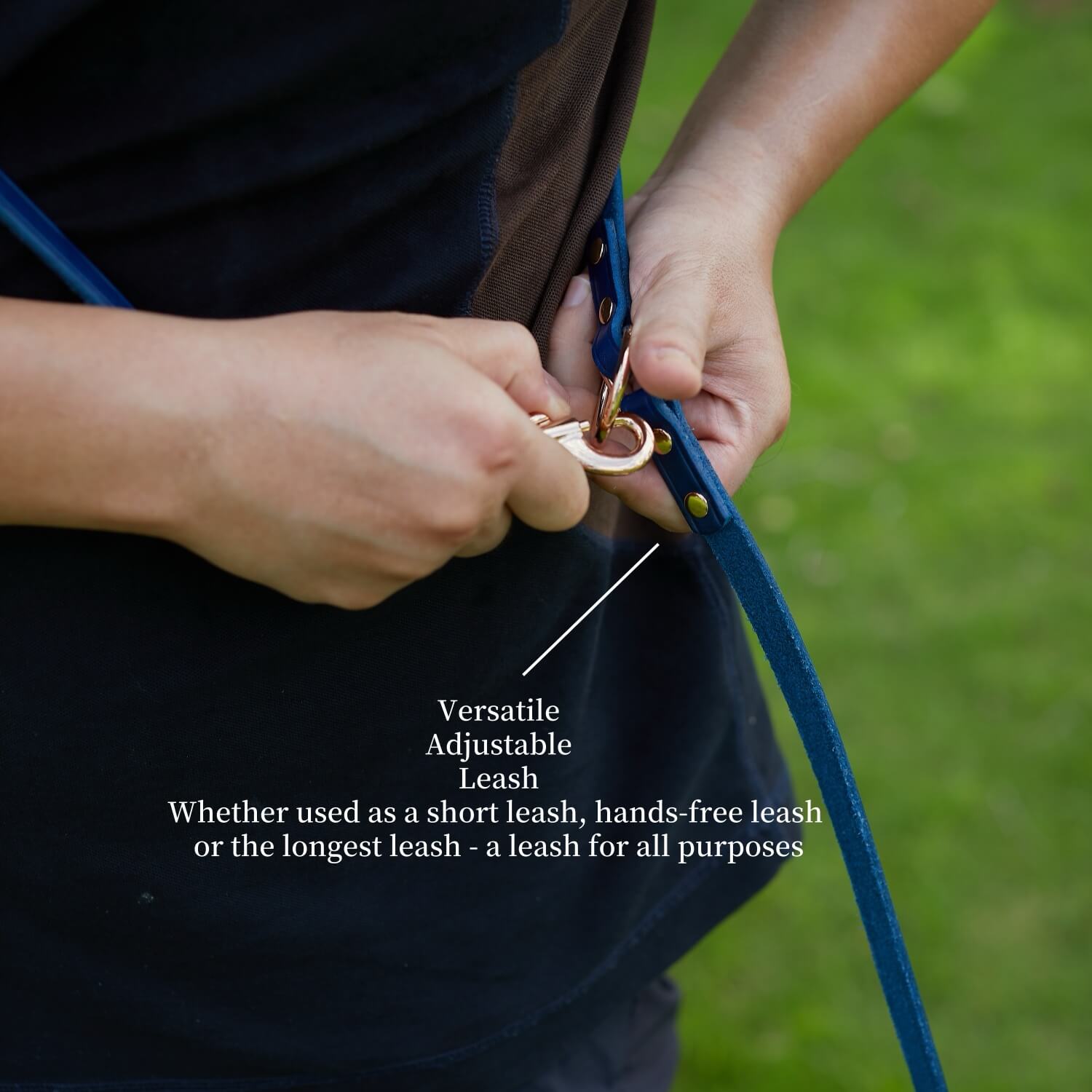 Adjustable Hands Free Leash Blue