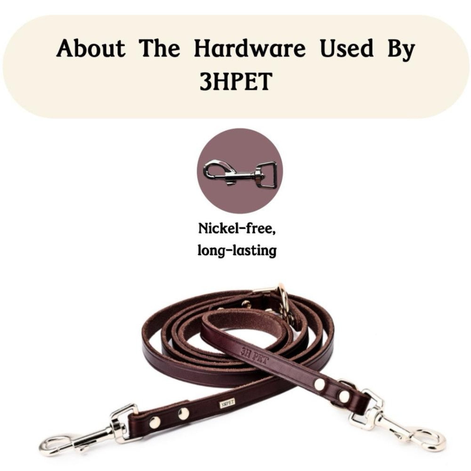Adjustable Hands Free Leash Brown