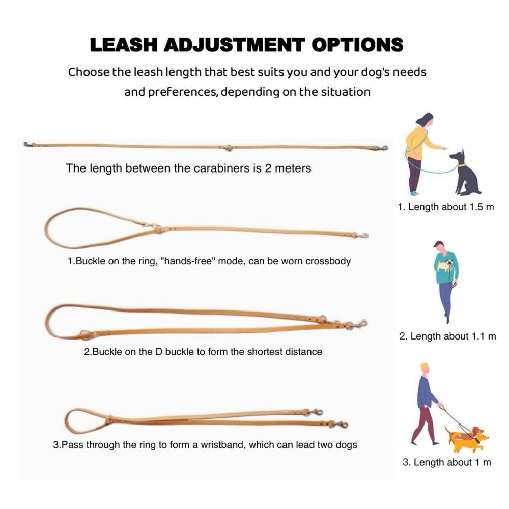 Adjustable Hands Free Leash Brown
