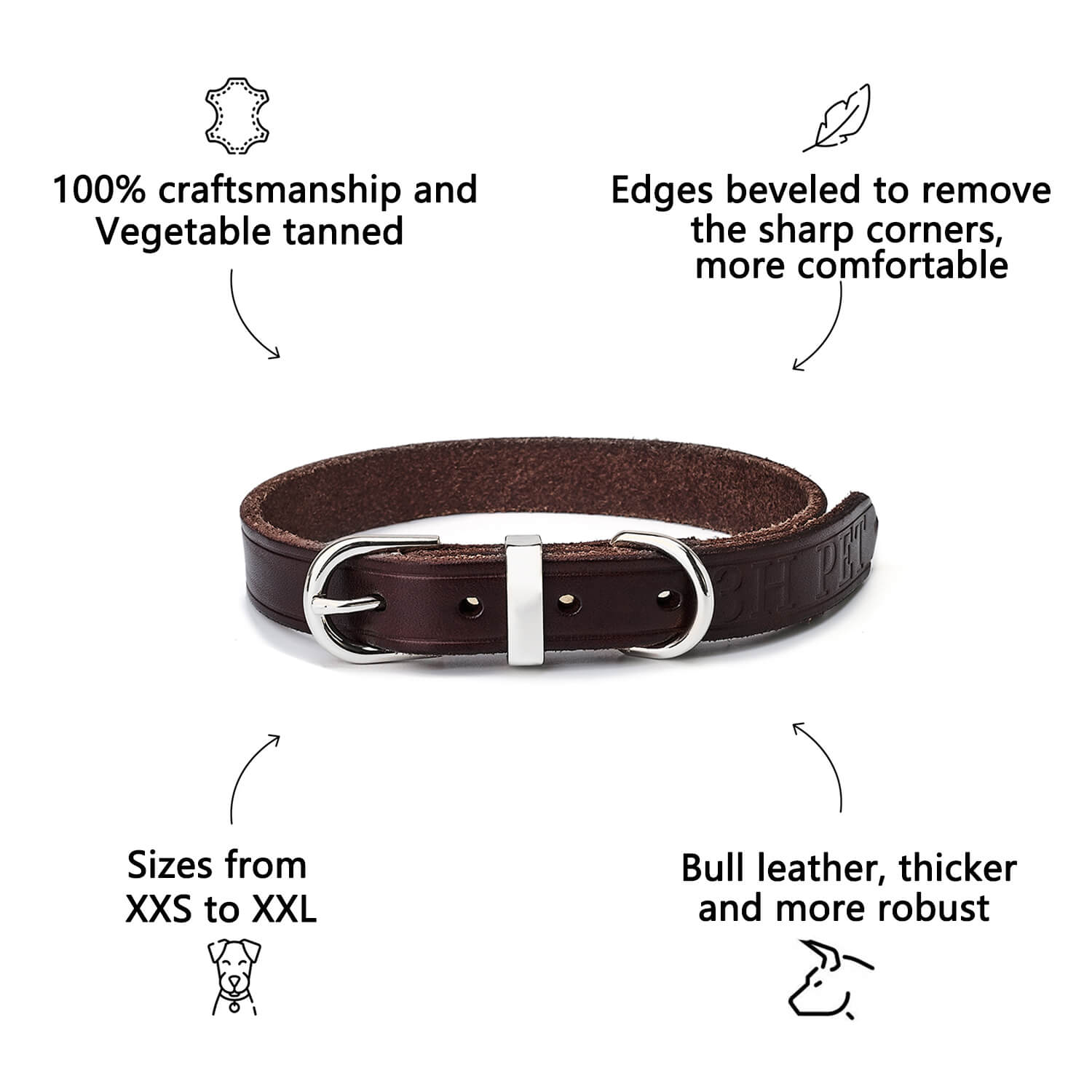 Classic Leather Collar Brown