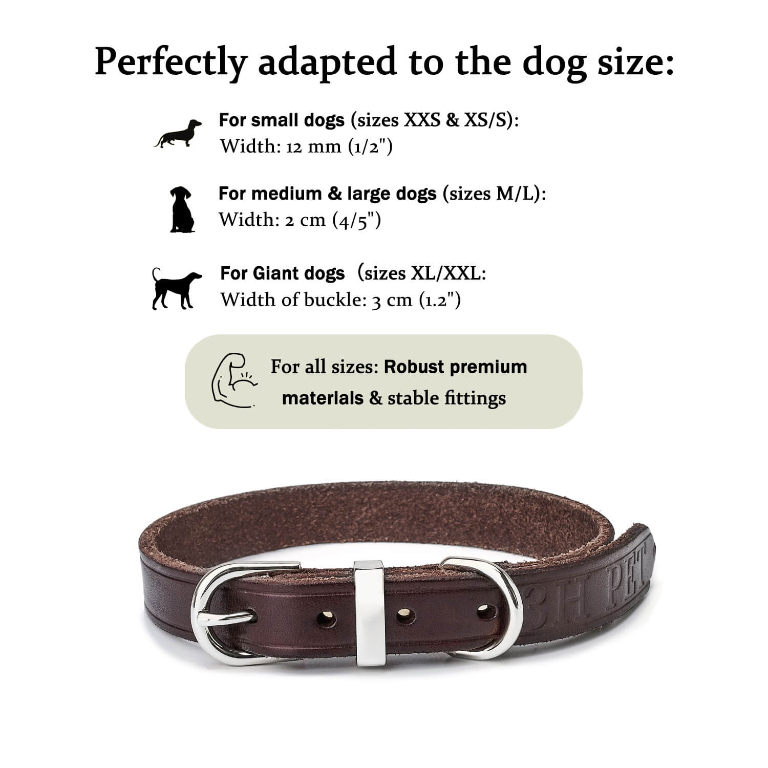 Classic Leather Collar Brown