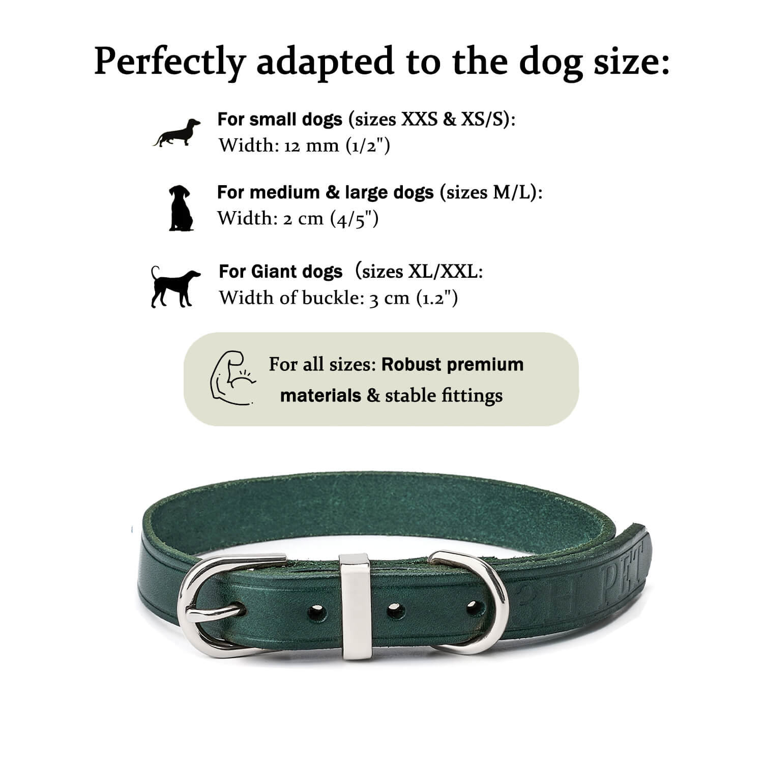 Classic Leather Collar Green