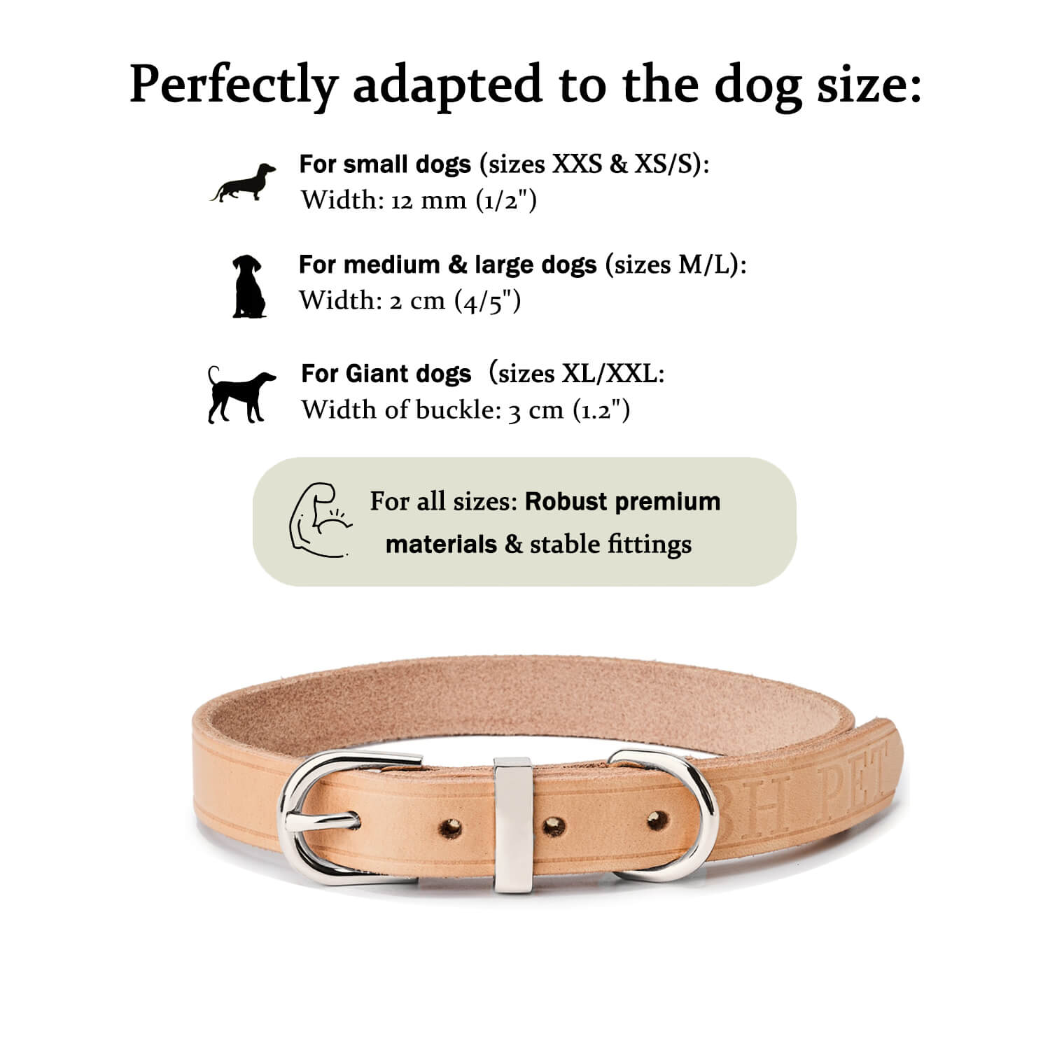 Classic Leather Collar Nature