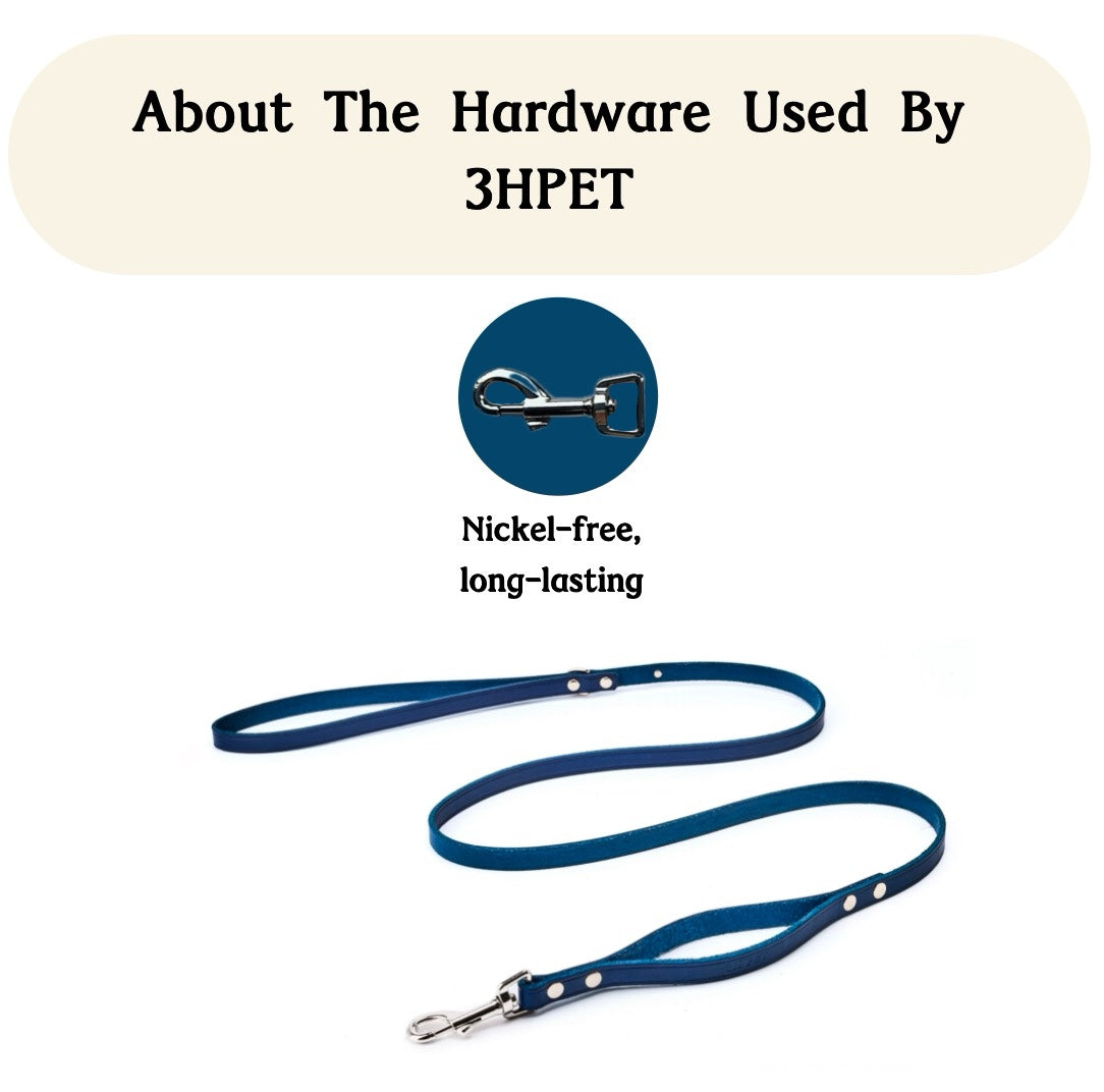 Double Handle Leash Blue